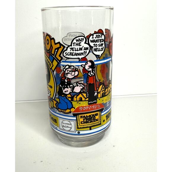 1982 Popeyes Fried Chicken Olive Oyl 1Thru The Years 919-1982 Glass 16 Oz. - Picture 2 of 5